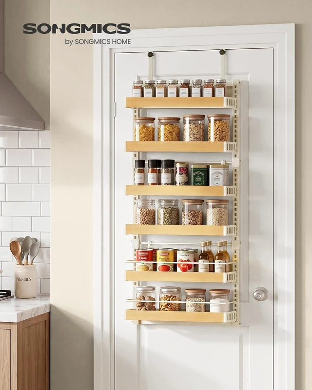 Alt view image 2 of 6 - 6-Tier Over the Door Pantry Organizer, Adjustable Spice Rack