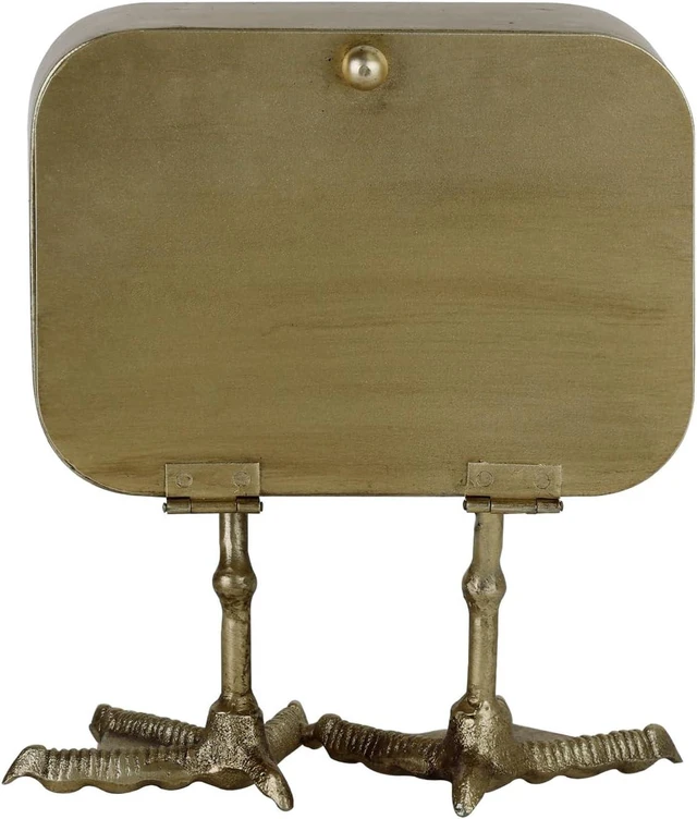 Alt view image 6 of 7 - Vintage Table Top Clock, Cute Duck Paw Silent Shelf Desk Clock Battery Operated, Home Decor for Living Room, Mantel, Bedroom, Bedside - Gold