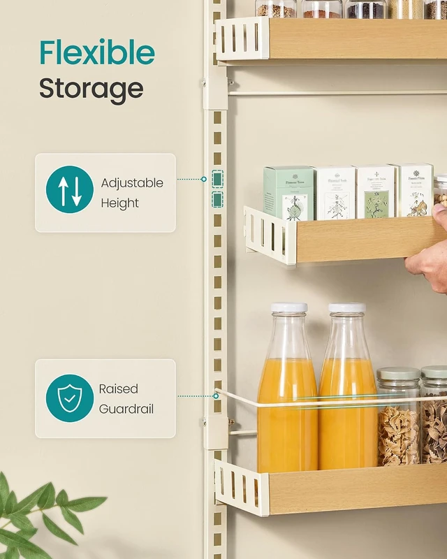 Alt view image 4 of 6 - 6-Tier Over the Door Pantry Organizer, Adjustable Spice Rack