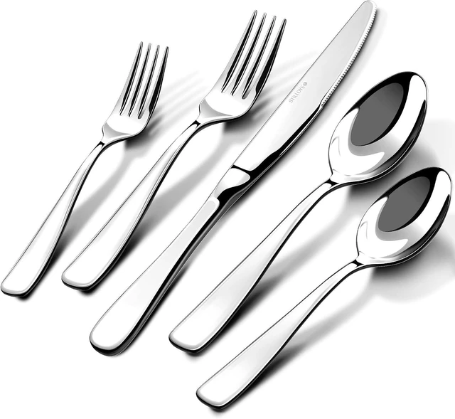 Main image of 18/10 Silverware Set for 8, 40 Piece Stainless Steel Flatware Set Cutlery
