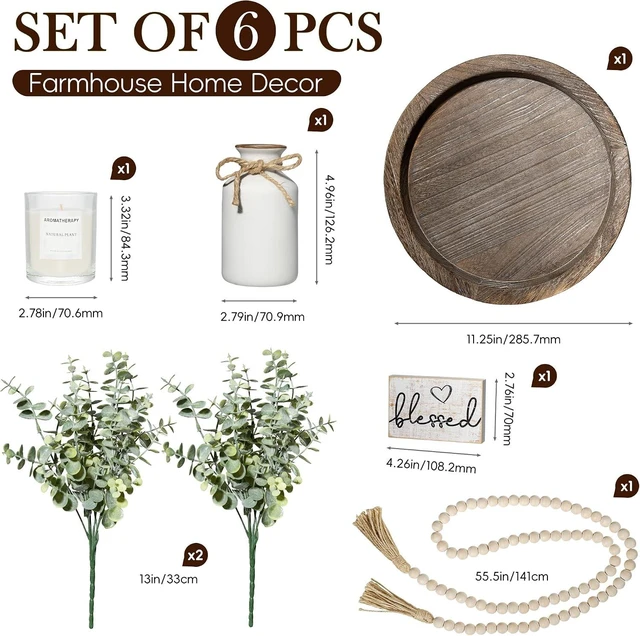Alt view image 5 of 7 - Rustic Modern Farmhouse Decor Set of 6 for Your Living Room