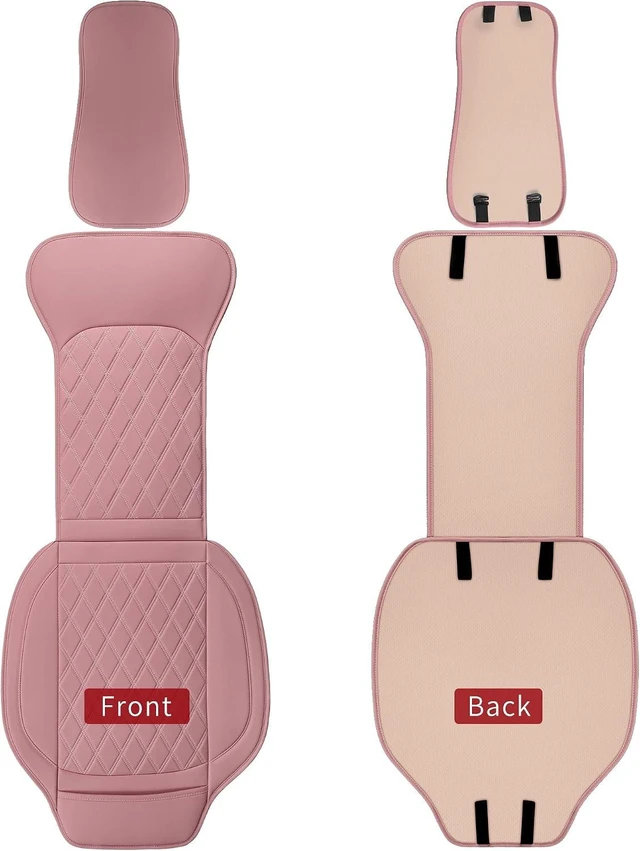 Alt view image 6 of 7 - Universal Front Leather Car Seat Covers Pink 2 Pcs Luxury Seat Covers, Anti-Slip Waterproof Auto Driver Cushions Fit SUV Pickup Van Sedan, Chevy Silverado GMC Sierra Dodge Ram Tacoma Ford