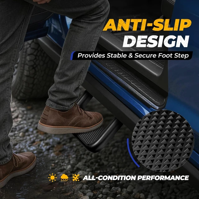 Alt view image 4 of 7 - Universal Side Step for Pickups & Trucks, Aluminum, Black Coated, Set of 2