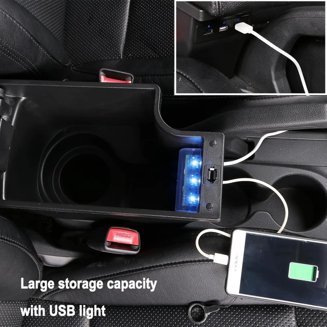 Alt view image 4 of 7 - Center Console Armrest for Nissan Juke 2011-2017,2 USB+1 USB-C Ports