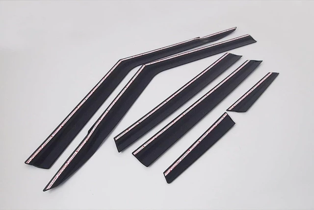 Alt view image 2 of 5 - AUTOCLOVER Tape-On Rain Guards Window Visors 6 Pcs Set for Kia Soul 2020 2021 2022 2023 2024 2025 / Window Deflectors, Out-Channel Vent Shades (Smoked)