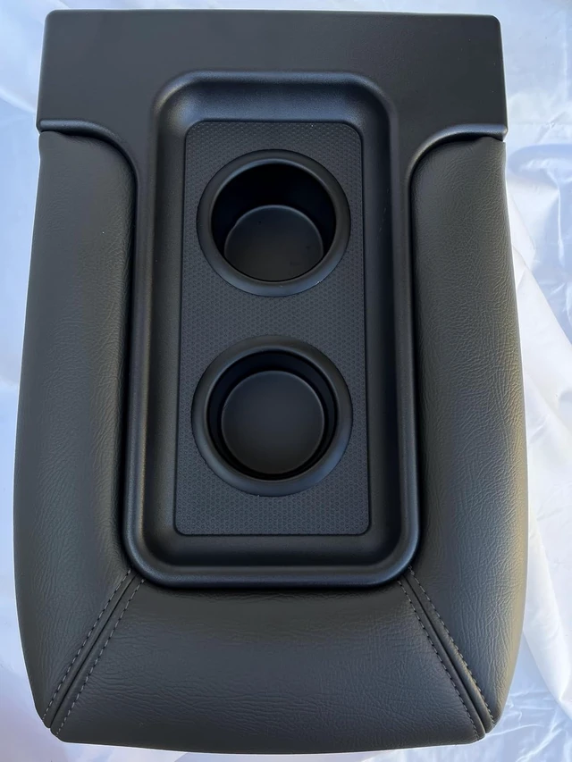 Alt view image 4 of 6 - Center Console Lid with Cup Holders for 1999-2007 Chevy Silverado Sierra Dark Grey