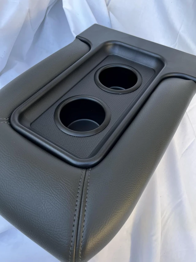 Alt view image 5 of 6 - Center Console Lid with Cup Holders for 1999-2007 Chevy Silverado Sierra Dark Grey