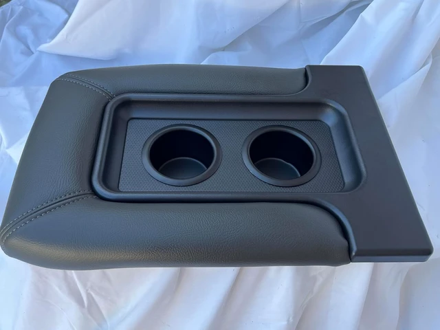 Alt view image 6 of 6 - Center Console Lid with Cup Holders for 1999-2007 Chevy Silverado Sierra Dark Grey