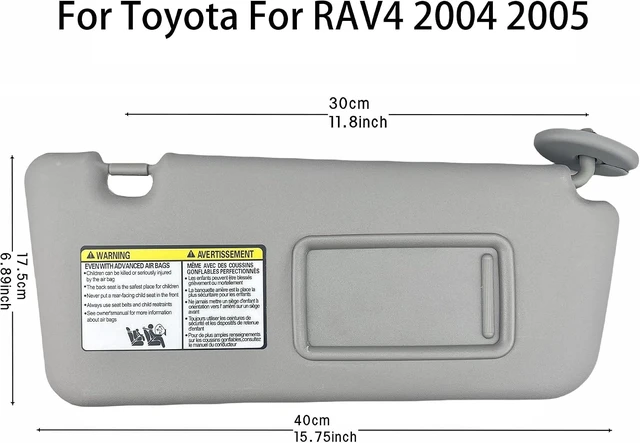 Alt view image 2 of 6 - Sun Visor Pair Only Compatible with Toyota RAV4 2004 2005 (Color Gray)