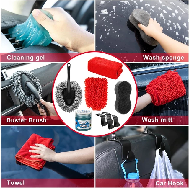 Alt view image 6 of 7 - 40Pcs Car Wash Cleaning Kit with Foam Gun Sprayer Detailing Brushes Wash Mop Windshield Cleaning Tool Tire Brush Towels Complete Interior Exterior Detailing Set for Car