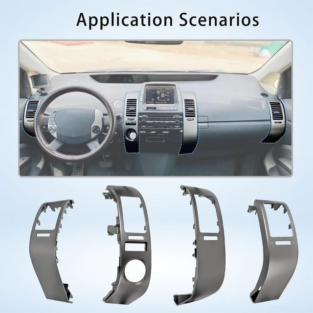 Alt view image 3 of 7 - 4 Pcs A/C Dash Air Vent Trim Panel Fit for Toyota Prius 1.5L 2004-2009