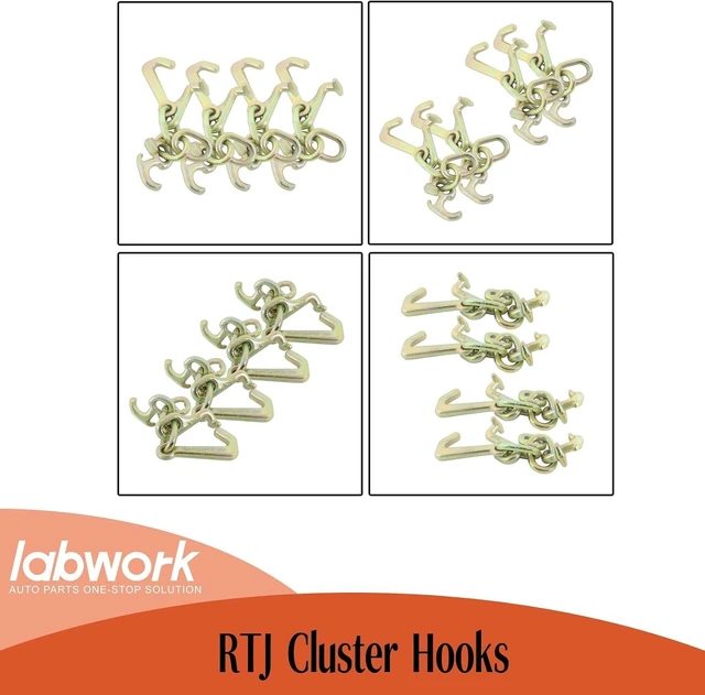 Alt view image 4 of 7 - 4 Pack 5/16 RTJ Cluster Hooks Set G70 Heavy Duty Replacement for Car Hauler Towing Trucks Wrecker