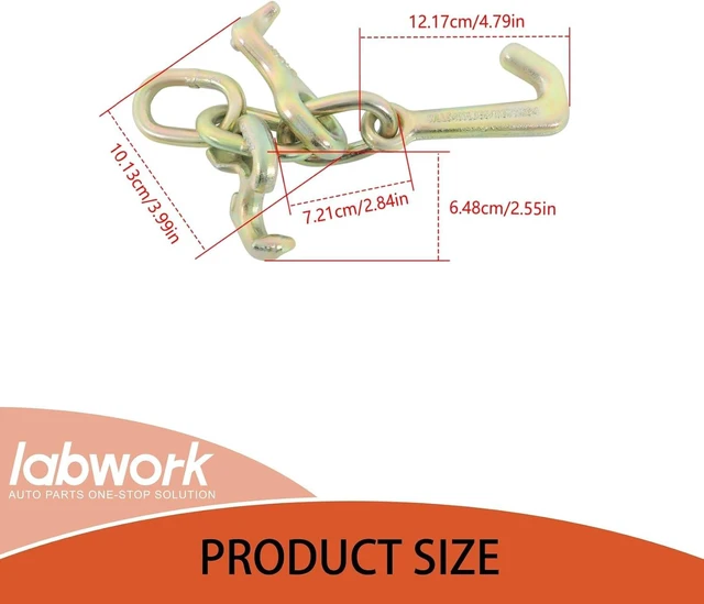 Alt view image 5 of 7 - 4 Pack 5/16 RTJ Cluster Hooks Set G70 Heavy Duty Replacement for Car Hauler Towing Trucks Wrecker