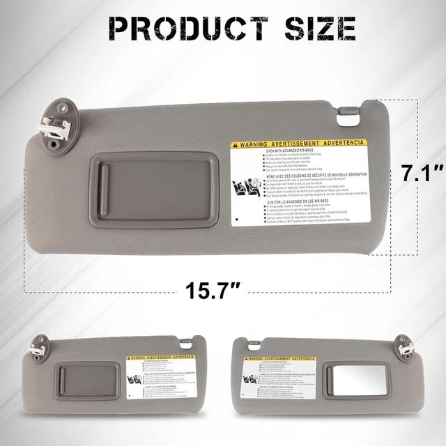Alt view image 2 of 7 - Left&Right Side Sun Visor Replacement for 4RUNNER Toyota 2010 2011 2012 2013 2014 2015 2016 2017 2018 2019 2020 2021 2022 2023 Sunvisor Replaces 74320-35A91-B1,74310-35B01-B1(Gray)