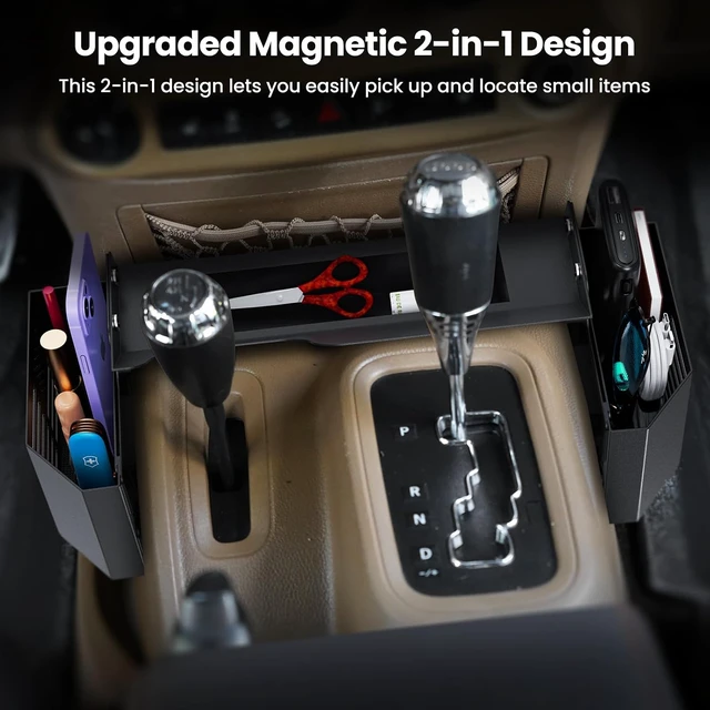 Alt view image 2 of 7 - Metal Magnetic Center Console Organizer for Jeep Wrangler JK JKU