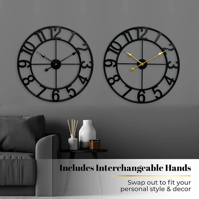 Alt view image 4 of 7 - Silent 24 Inch Wall Clocks for Living Room Decor,Arabic Numeral