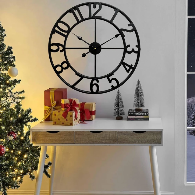 Alt view image 5 of 7 - Silent 24 Inch Wall Clocks for Living Room Decor,Arabic Numeral
