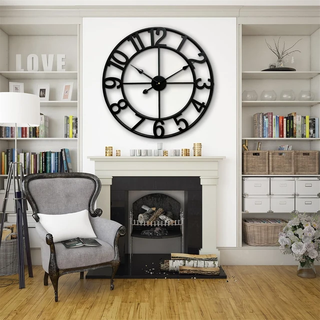 Alt view image 7 of 7 - Silent 24 Inch Wall Clocks for Living Room Decor,Arabic Numeral