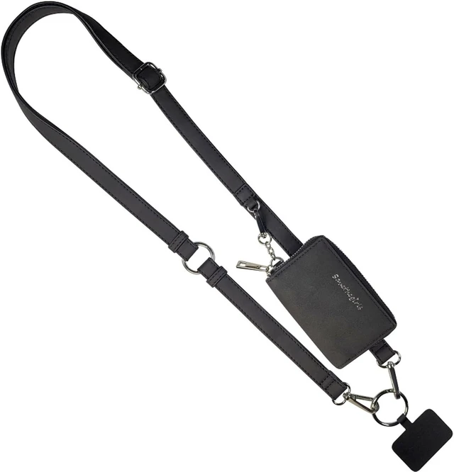 Main image of Clip and Go Brushed Vegan Phone Lanyard - Crossbody Phone Case with Pouch, Adjustable and Removable Strap