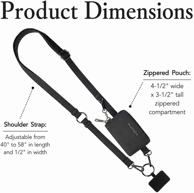 Alt view image 7 of 7 - Clip and Go Brushed Vegan Phone Lanyard - Crossbody Phone Case with Pouch, Adjustable and Removable Strap