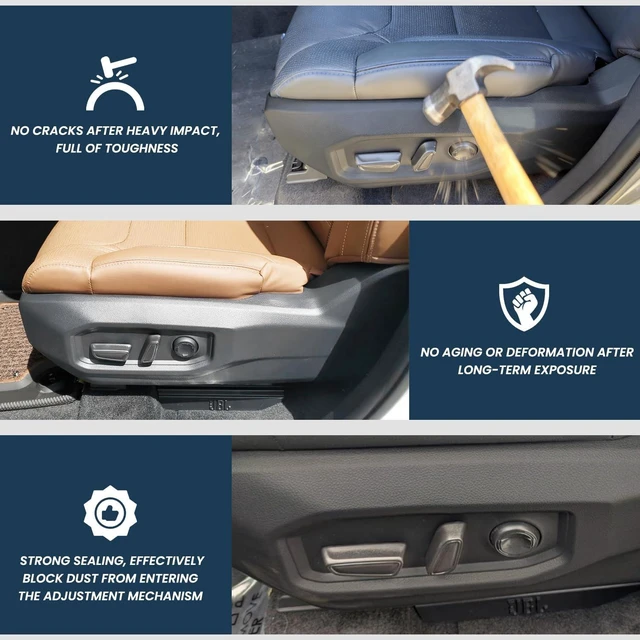 Alt view image 3 of 6 - Driver Seat Trim Panel Compatible with 2022-2026 Toyota Tundra Sequoia Without Lumbar Support Left Seat Track Cover Recline Side Cushion Shield Replaces 71812-0C241-C0 71812-0C242-C0
