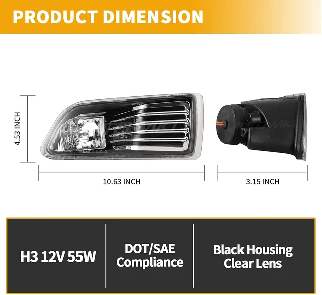 Alt view image 5 of 7 - Pair of Driving Fog Lights Lamp Replacement for 2005-2010 Scion TC