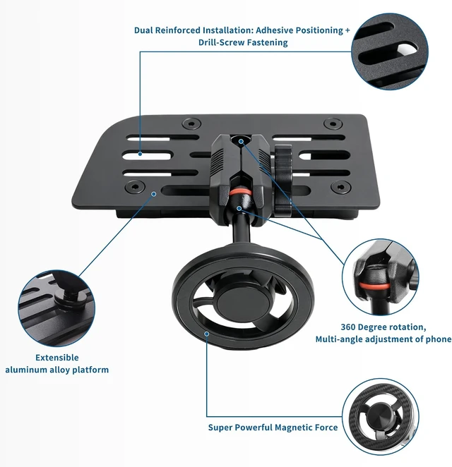 Alt view image 6 of 7 - Magnetic Phone Mount Phone Holder for 2022-2024 Ford Maverick