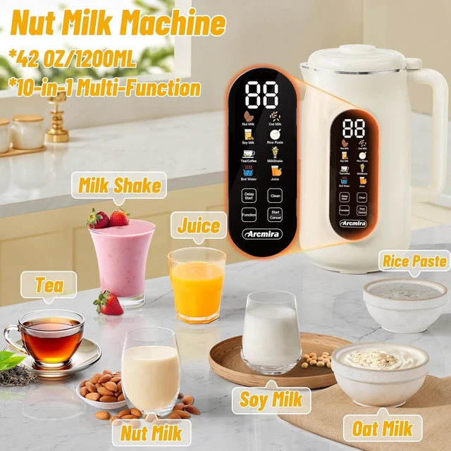 Alt view image 4 of 7 - 10 in 1 Nut Milk Maker Machine, 42oz Soy Milk Maker with LED Panel