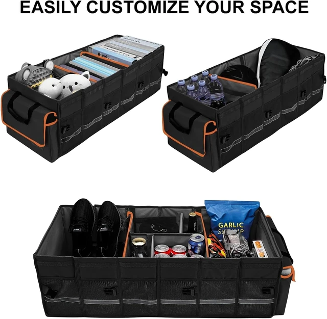 Alt view image 4 of 7 - Car Trunk Organizer and Storage with Lid & Removable Leakproof Cooler Bag, Car Accessories 6 Removable Dividers for Custom Space, Collapsible Large Trunk Organizers Interior for SUV Sendan with Cover