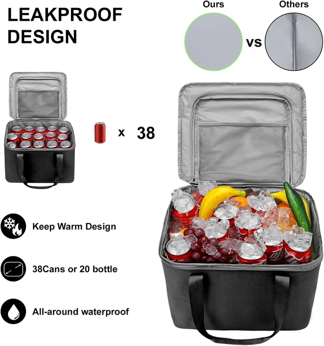 Alt view image 5 of 7 - Car Trunk Organizer and Storage with Lid & Removable Leakproof Cooler Bag, Car Accessories 6 Removable Dividers for Custom Space, Collapsible Large Trunk Organizers Interior for SUV Sendan with Cover