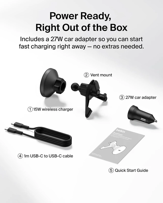 Alt view image 7 of 7 - Qi2 15W Magnetic Wireless Vent Mount, Fast Charging Car Charger