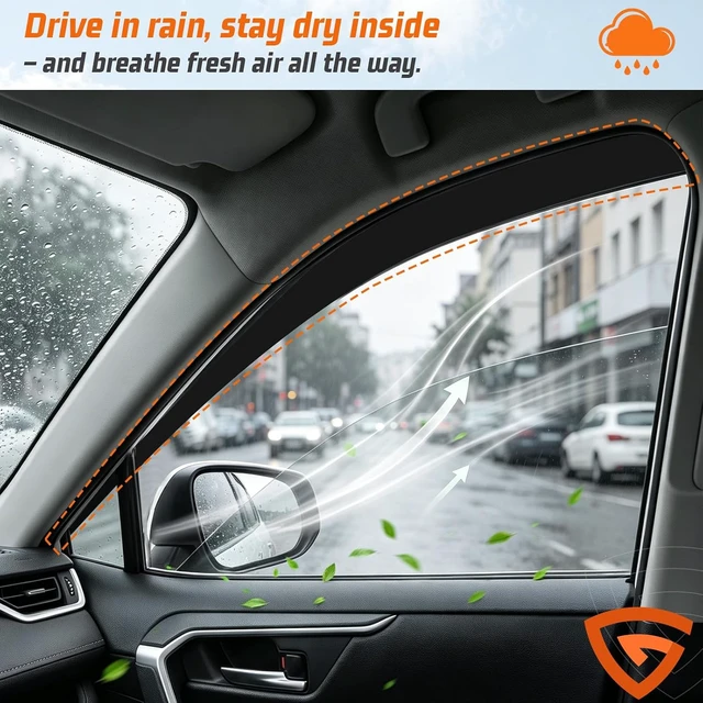 Alt view image 4 of 7 - Tape-on Window Visors Rain Guards Fit for Honda CR-V CRV 2023-2026 6PCS