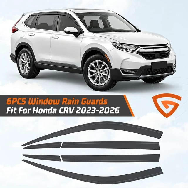 Alt view image 2 of 7 - Tape-on Window Visors Rain Guards Fit for Honda CR-V CRV 2023-2026 6PCS