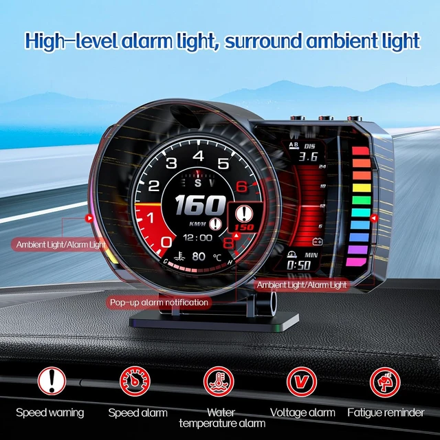 Alt view image 3 of 7 - OBD2 Gauge Display Heads Up Display for Cars,Speedometer for Car