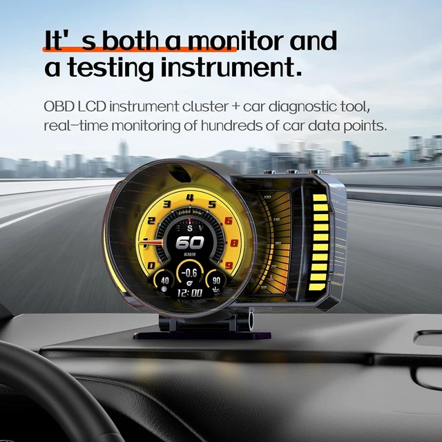 Alt view image 6 of 7 - OBD2 Gauge Display Heads Up Display for Cars,Speedometer for Car