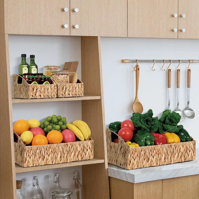 Alt view image 2 of 7 - Pantry Baskets for Organizing, Wicker Basket Shelf Storage