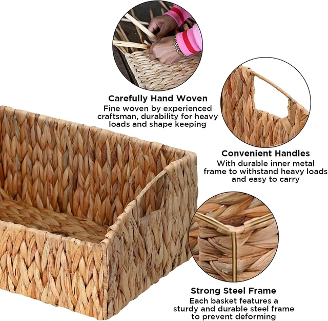 Alt view image 3 of 7 - Pantry Baskets for Organizing, Wicker Basket Shelf Storage