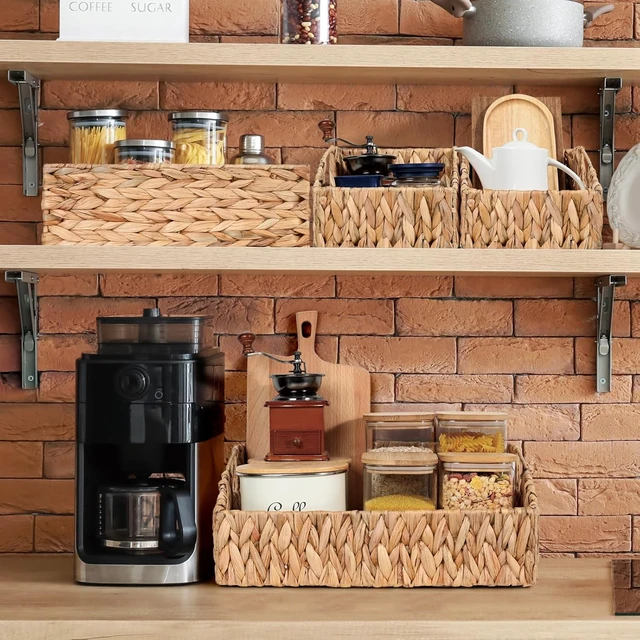 Alt view image 4 of 7 - Pantry Baskets for Organizing, Wicker Basket Shelf Storage