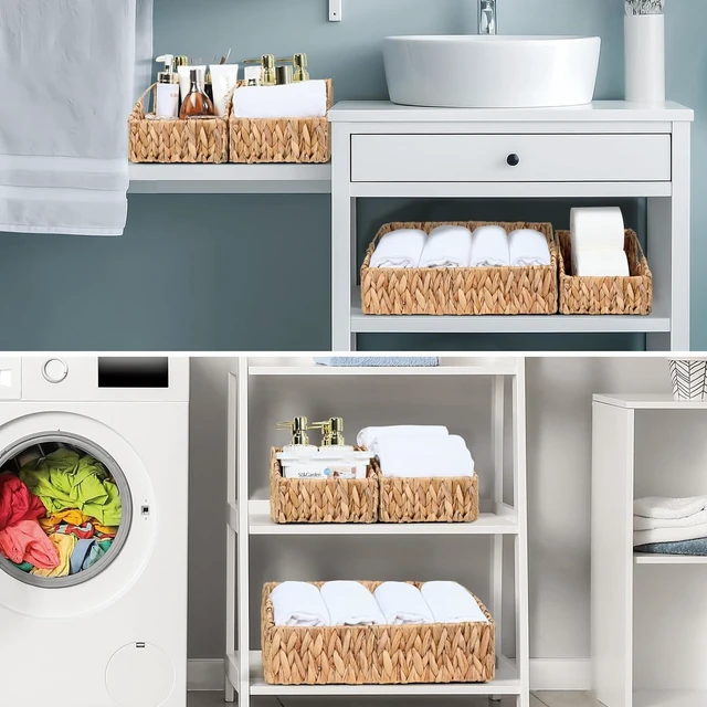 Alt view image 7 of 7 - Pantry Baskets for Organizing, Wicker Basket Shelf Storage
