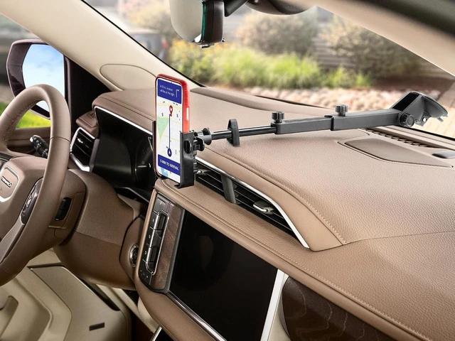 Alt view image 3 of 7 - WindshieldFone with Extension - Universal Windshield-Mounted Car Phone Holder - Black Plastic Knobs