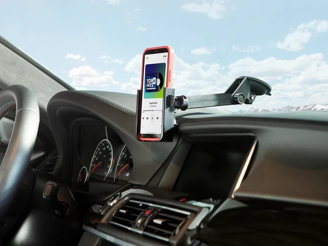 Alt view image 4 of 7 - WindshieldFone with Extension - Universal Windshield-Mounted Car Phone Holder - Black Plastic Knobs