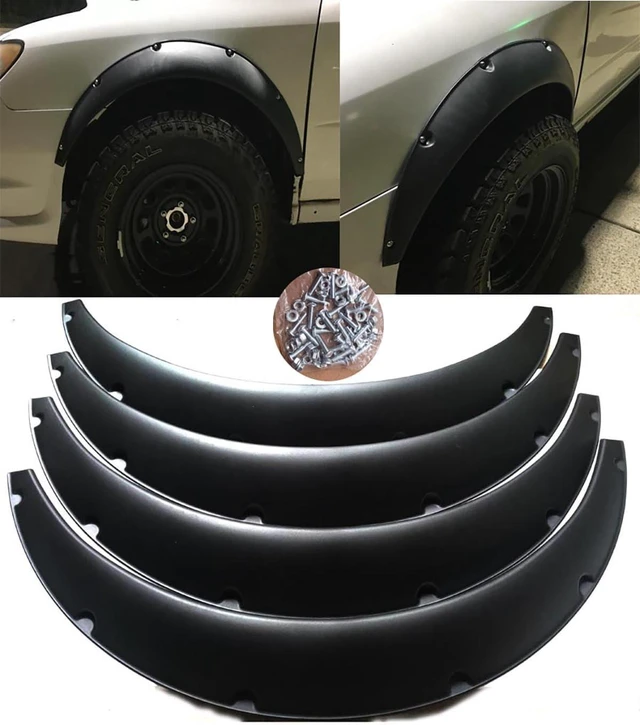 Main image of 4Pcs 3.5"/90mm 4PCS Set Black Universal Car Wheel Fender Flares Durable Polyurethane Extra Wide Auto Car Body Kit