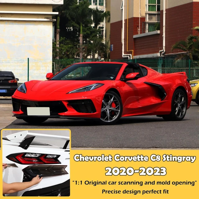 Alt view image 6 of 7 - Car Tail lights Cover Compatible with Corvette C8 Stingray Z06 E-Ray 2020-2023 2024 2025, Car Rear Lamp Smoked Tinted Tail Light Cover, Tail Light Lamp Cover Guard Trim Frame Bezels (full coverage)
