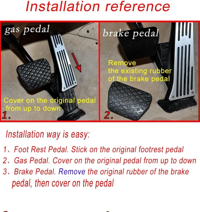 Alt view image 7 of 7 - Car Gas Brake Accelerator Foot Rest Pedal Cover Compatible for Audi A4 B9 A5 2018 2019 2020 2021 2022 2023 2024 Accessories No Drill Foot Pedal Parts