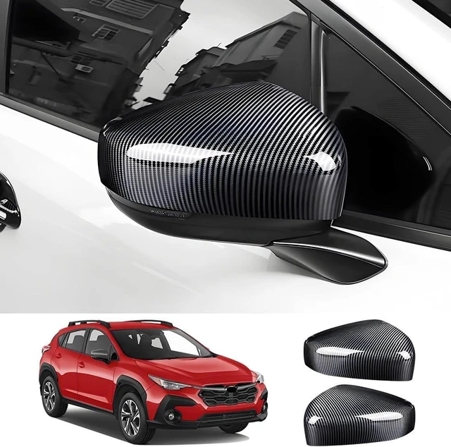 Main image of Chrome Carbon Fiber Car Side Door Mirror Trim Cover for Subaru Crosstrek and Impreza 2024 2025 2026 Auto Exterior Decorations Accessories Rearview Anti Scratch Protection Panel