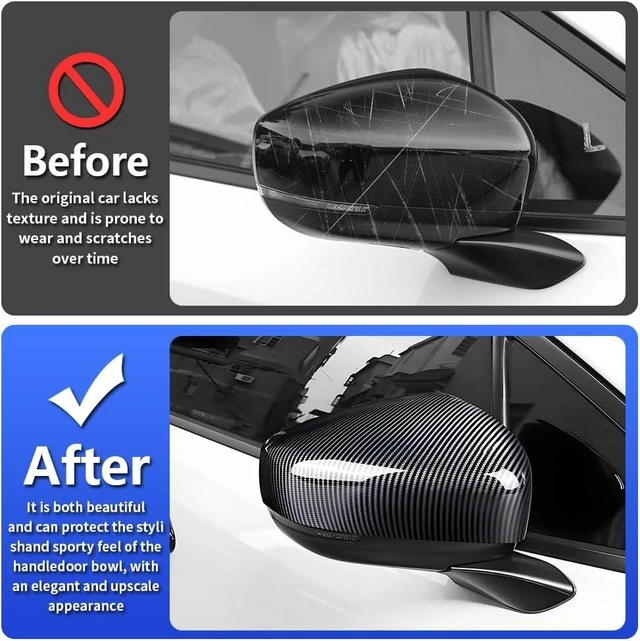 Alt view image 2 of 6 - Chrome Carbon Fiber Car Side Door Mirror Trim Cover for Subaru Crosstrek and Impreza 2024 2025 2026 Auto Exterior Decorations Accessories Rearview Anti Scratch Protection Panel