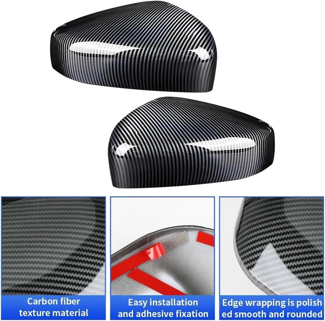 Alt view image 6 of 6 - Chrome Carbon Fiber Car Side Door Mirror Trim Cover for Subaru Crosstrek and Impreza 2024 2025 2026 Auto Exterior Decorations Accessories Rearview Anti Scratch Protection Panel