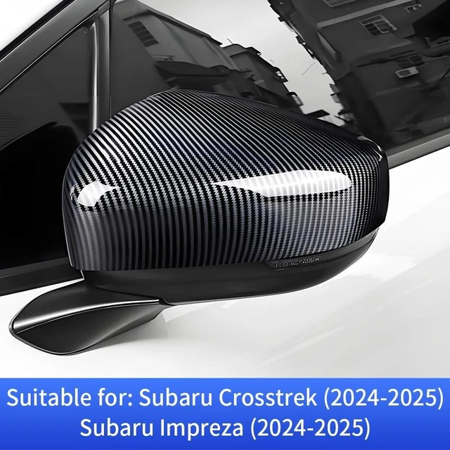 Alt view image 5 of 6 - Chrome Carbon Fiber Car Side Door Mirror Trim Cover for Subaru Crosstrek and Impreza 2024 2025 2026 Auto Exterior Decorations Accessories Rearview Anti Scratch Protection Panel