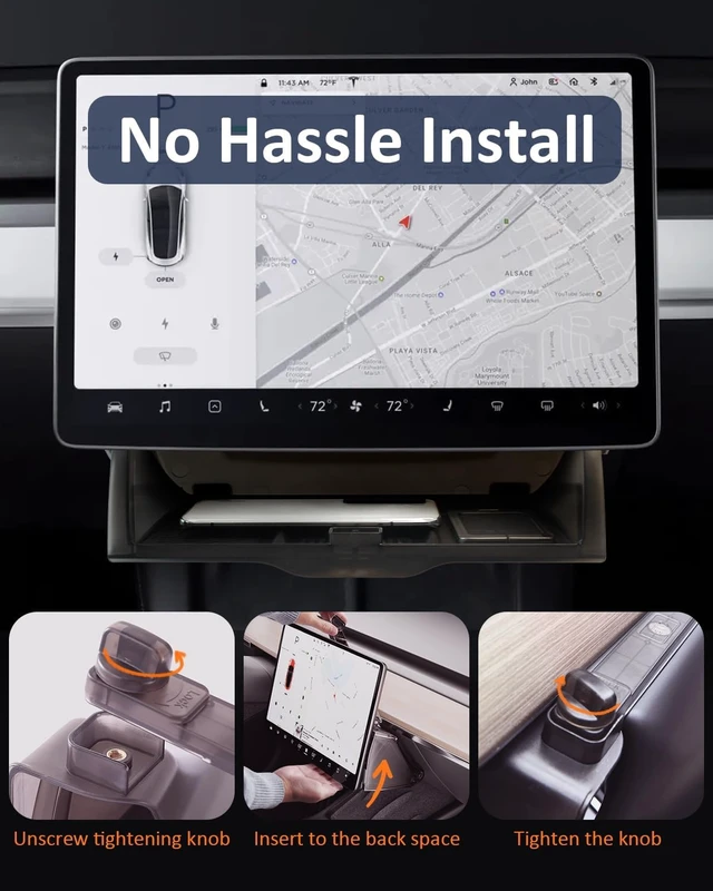 Alt view image 6 of 7 - Hidden Under Screen Storage for Tesla Model Y Model 3 Accessories 2020-2026