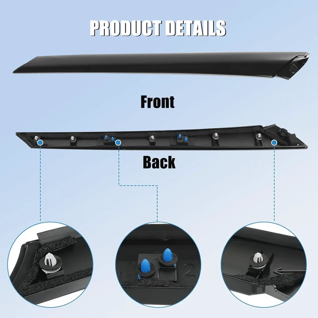 Alt view image 4 of 7 - A-Pillar Front Molding Windshield Trim Set (L&R) Replacement for Kia Soul